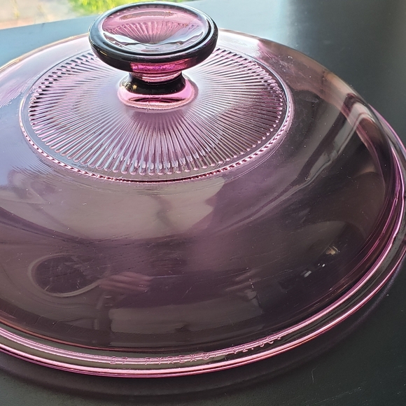 Vintage Pyrex/Corning #27/V2/5Cup Cranberry Purple Glass Cookware Lid Only - Picture 10 of 14